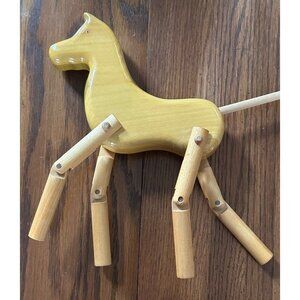 Yankee Doodle Wooden Galloping Horse Puppet On A Stick